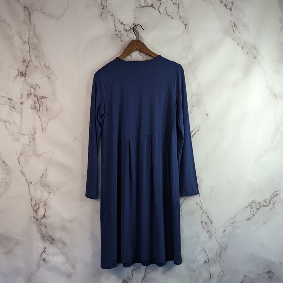 J Jill Dress Long Sleeve Size Small Wearever Jersey Blue Scoop Stretch Women - Picture 6 of 13